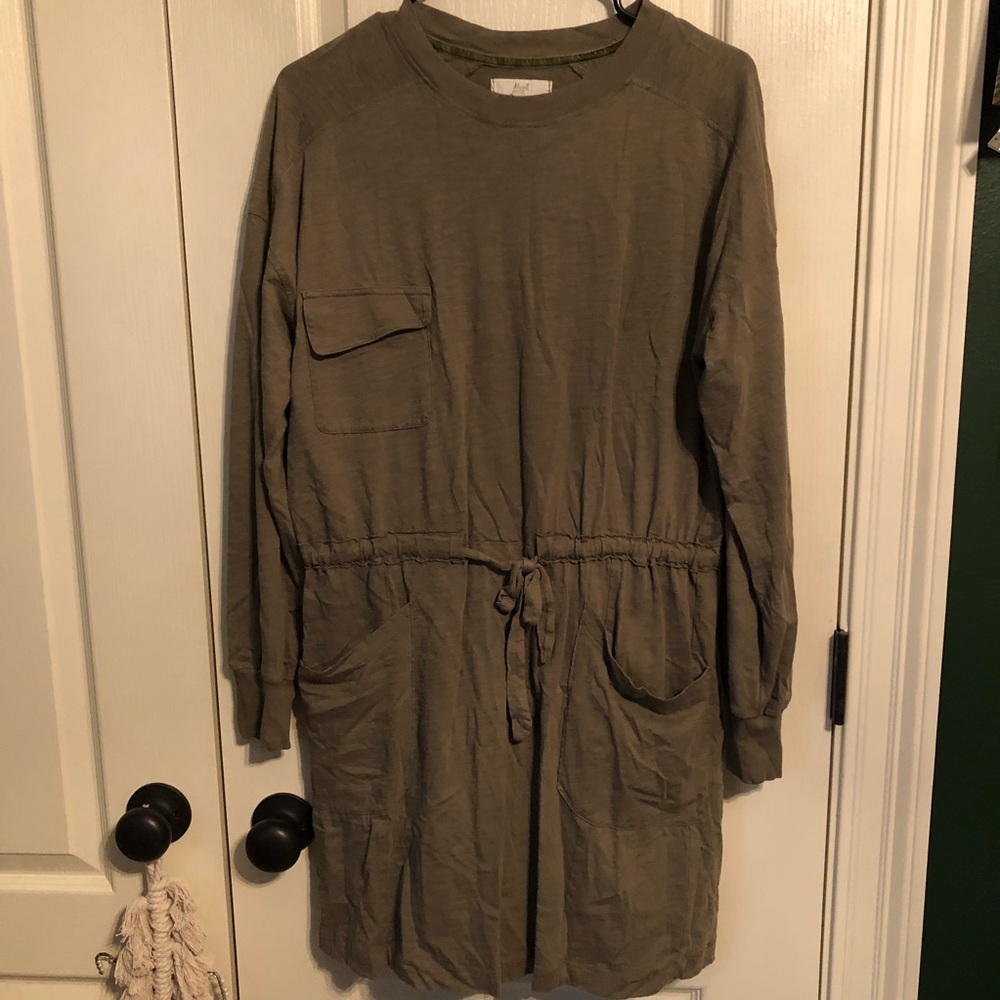 Atwell drawstring waist dress with pockets M green